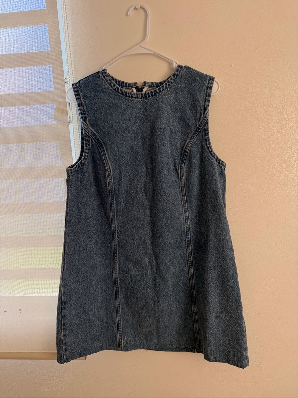 Abercrombie & Fitch Dark Gray Sleeveless Denim Shift Dress